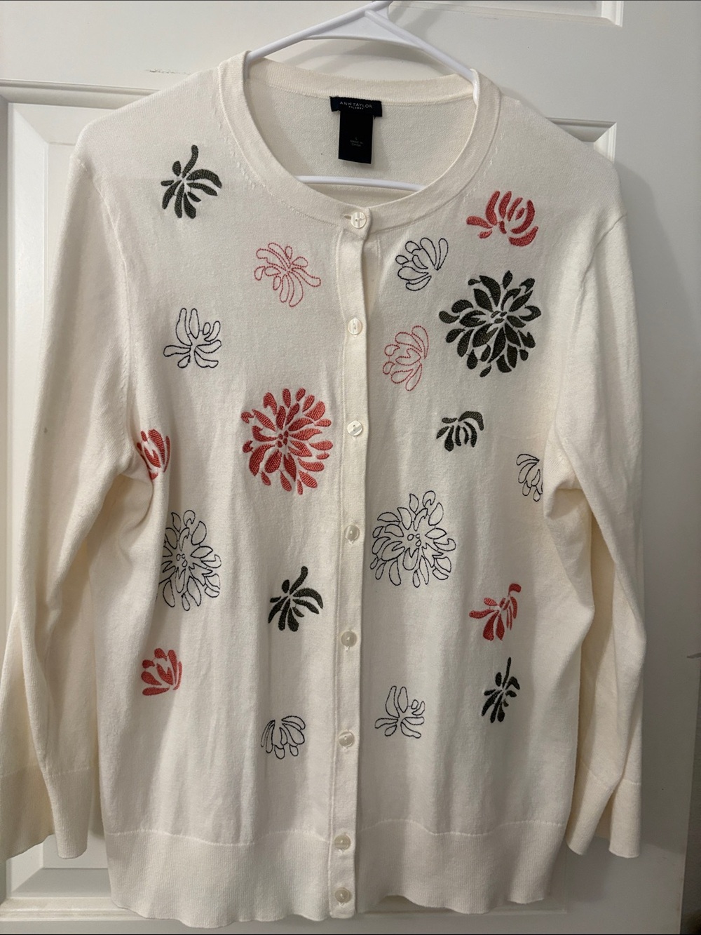 Embroidered Cardigan Sweater